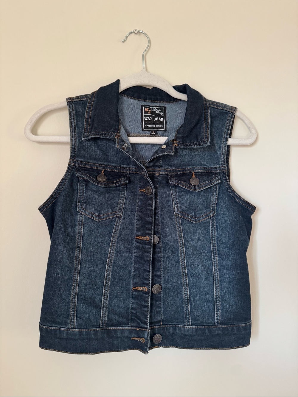 Wax Jean Navy Blue Denim Vest
